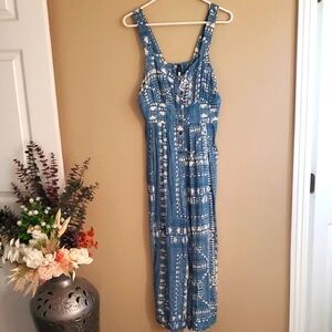 Plenty by Tracy Reese Blue and Cream Maxi Dress